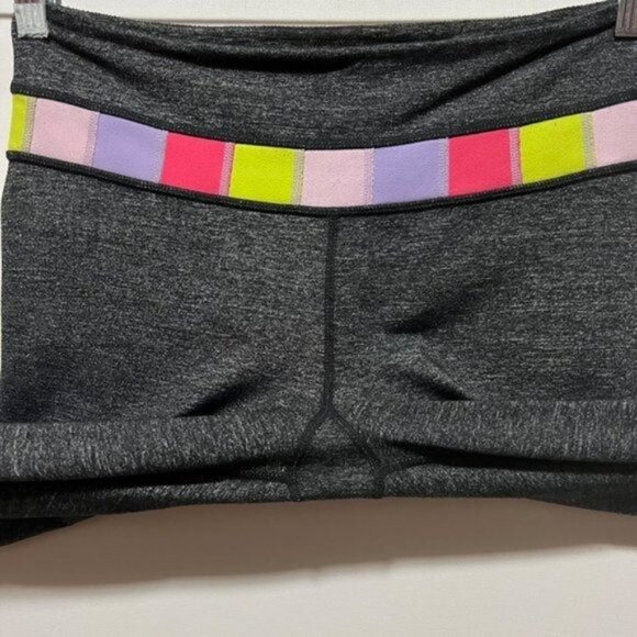 Lululemon Women's Wunder Groove Crop Leggings Pants Size 8 Heathered Black/Quilt - Picture 4 of 6